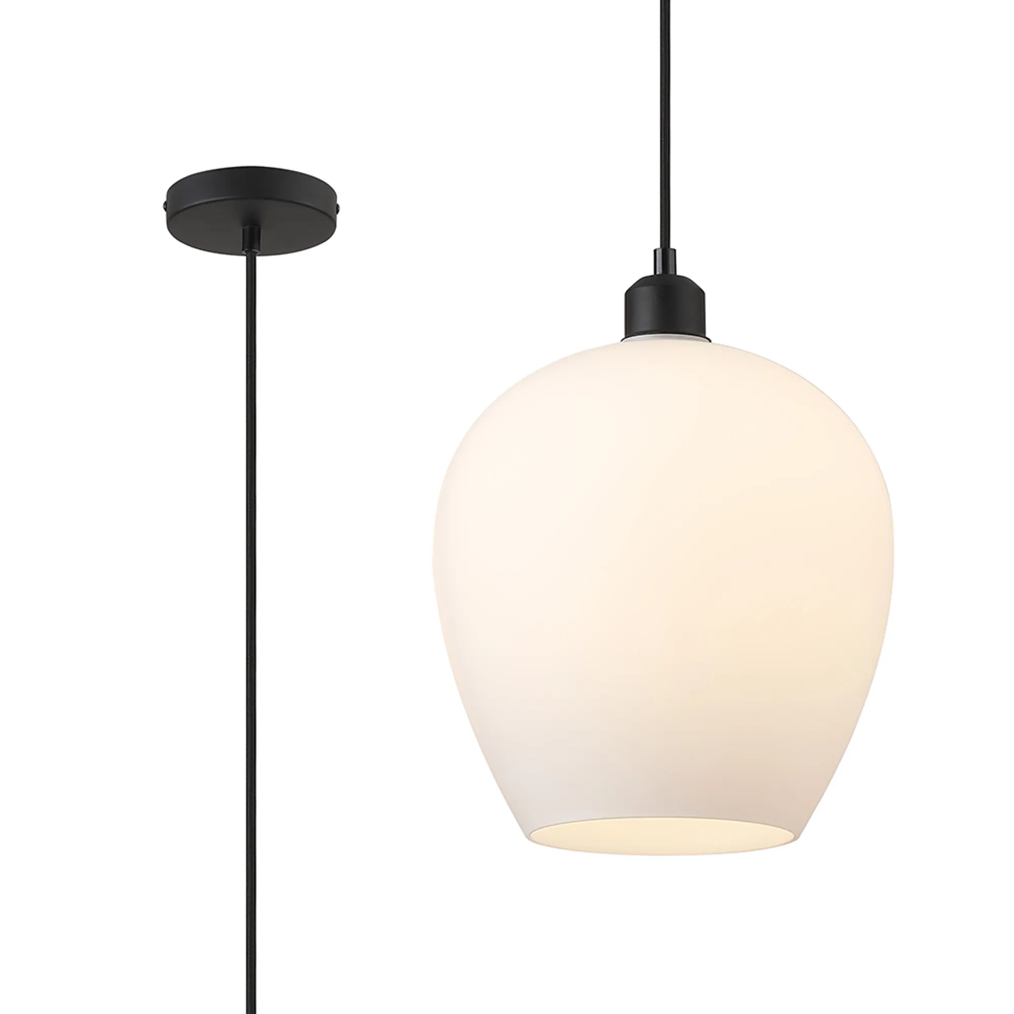 Cawdor Matt Black Ceiling Lights Deco Single Pendant